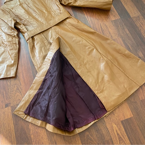 Vintage Tan Longline Leather Coat - Picture 5 of 5